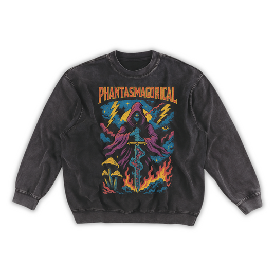 Spectral Knight - Snow Washed Frayed Edge Sweatshirt