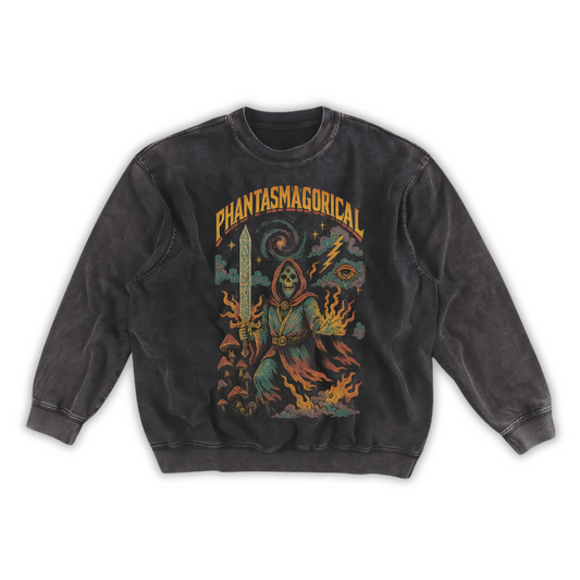 Arcane Inferno - Snow Washed Frayed Edge Sweatshirt