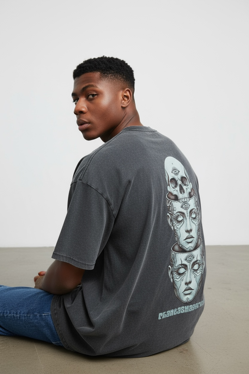 Metamorphosis (Back design) - Fluffy Vintage Washed  T-Shirt - 250 GSM (NEW)