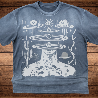 Spaced Out - Ultra-Heavyweight Vintage Washed Oversized T-Shirt - 300 GSM