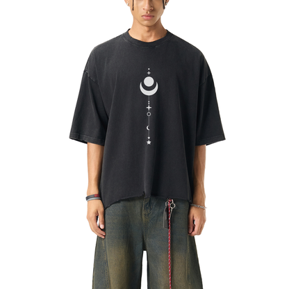 Existential - Snow Wash Raw-Hem Boxy Ultra-Heavyweight T-shirt (NEW)