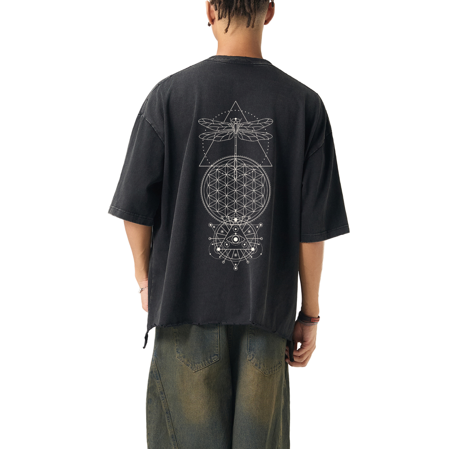 Existential - Snow Wash Raw-Hem Boxy Ultra-Heavyweight T-shirt (NEW)