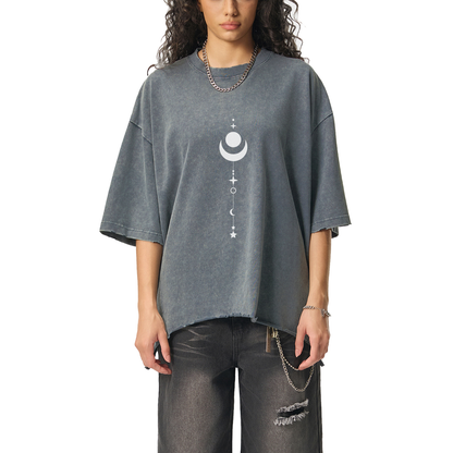 Existential - Snow Wash Raw-Hem Boxy Ultra-Heavyweight T-shirt (NEW)