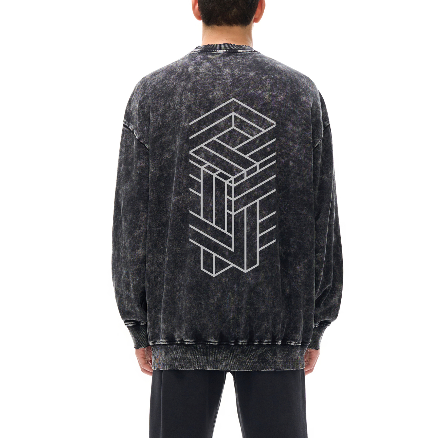 Paradigm - Snow Washed Hand-Frayed Heavyweight Sweatshirt (NEW)