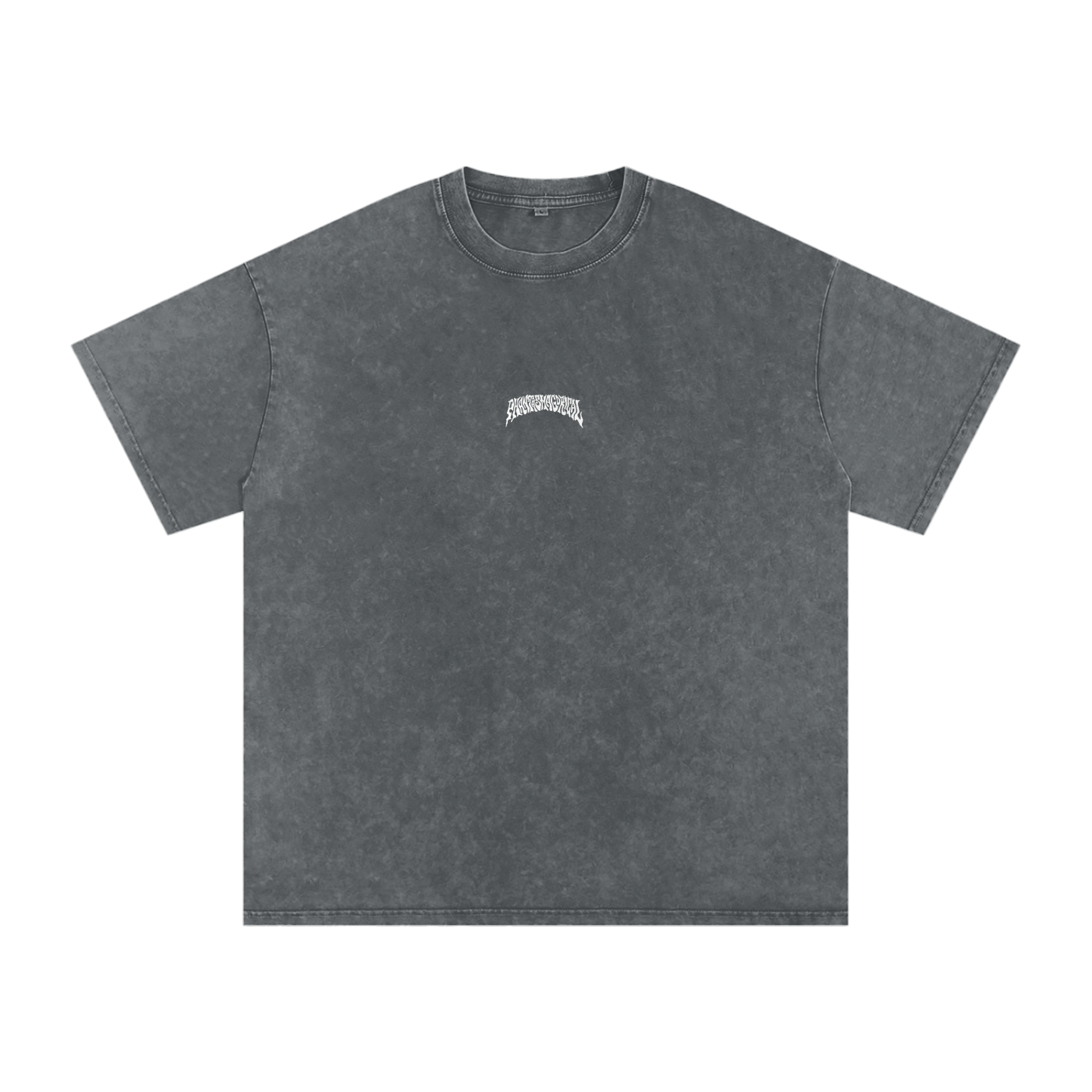 Gray t-shirt with a small Phantasmagorical  logo centered on the chest 