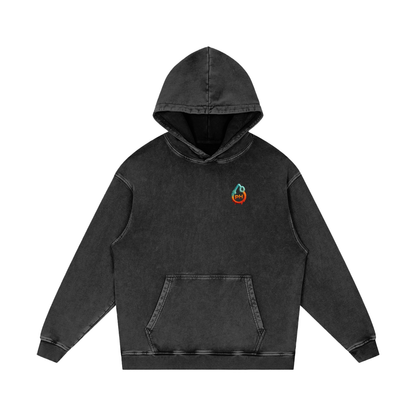 Arcane Inferno - Snow Washed Loose Cotton Hoodie