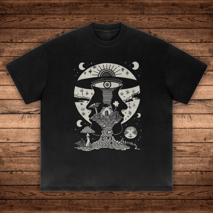 Lunar Enigma - Absurdly Heavyweight Relaxed Fit T-shirt (425 GSM) - Phantasmagorical