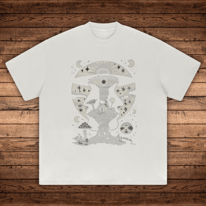 Lunar Enigma - Absurdly Heavyweight Relaxed Fit T-shirt (425 GSM) - Phantasmagorical