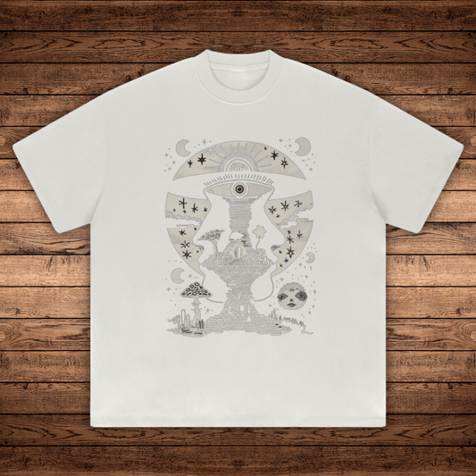 Lunar Enigma - Absurdly Heavyweight Relaxed Fit T-shirt (425 GSM) - Phantasmagorical